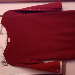 Chico's Sweater, Rust, with gold beading size 0